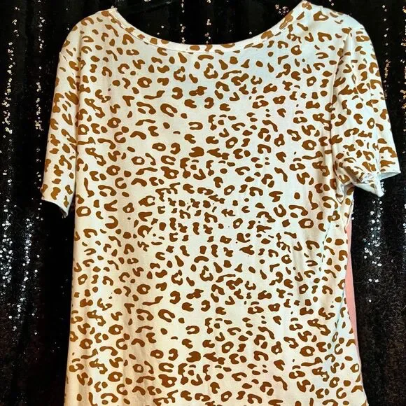 Cato Pink and Brown Chevron Short Sleeve Top - Picture 4 of 5